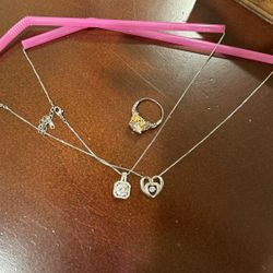 2 Necklace And Ring Size 8