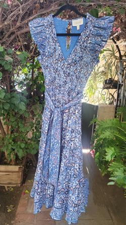 Women's Cleobella Floral Print Blue Dress w/Tie
