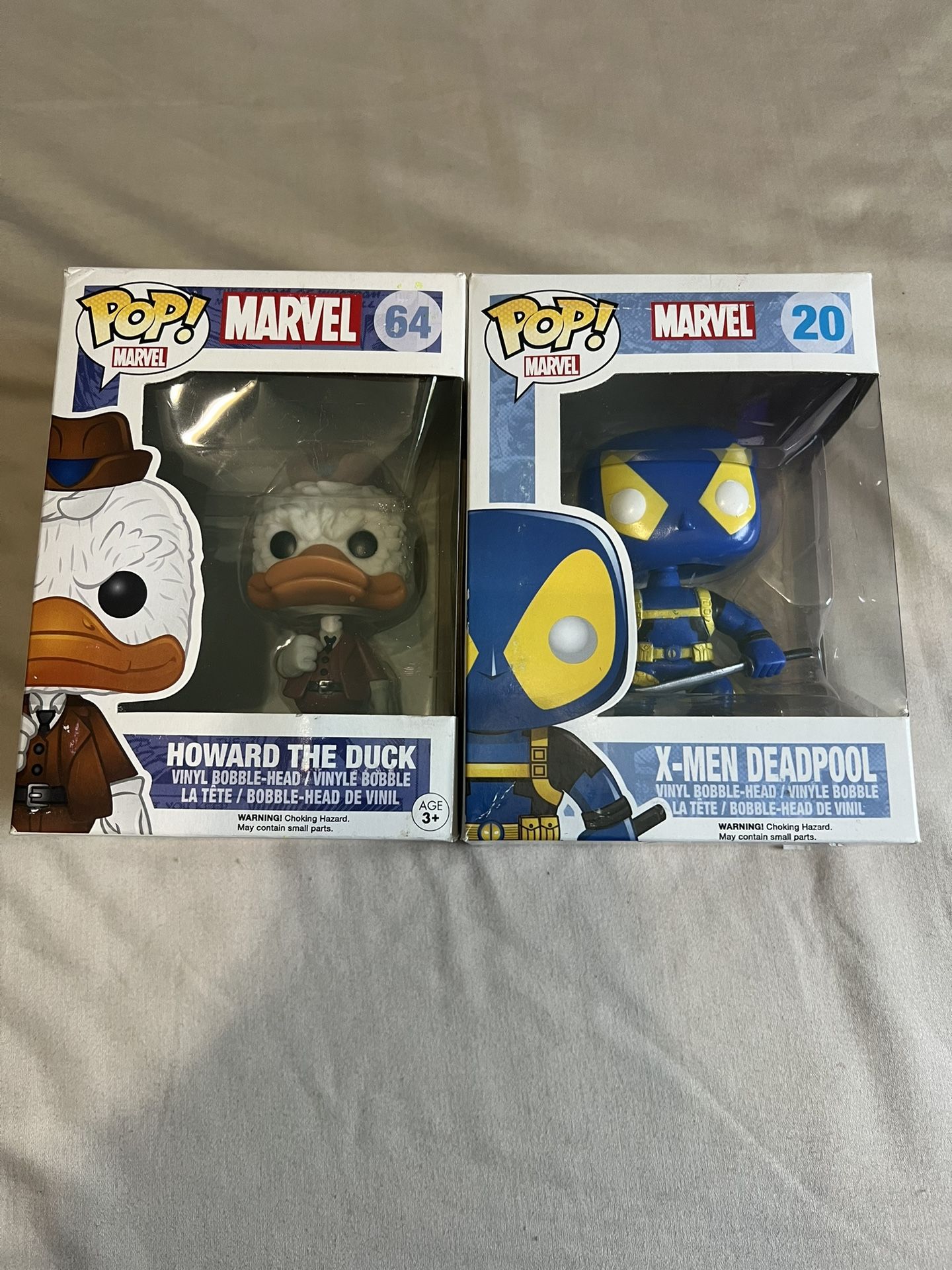 Marvel Funko Pops Howard The Duck & X-men Deadpool