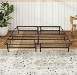 New♦️12" King Size Metal Foldable Platform Bed Frame No Box Spring Needed In The Box Seal..