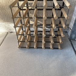 Wine Rack Natural Wood Finish- Holds Up To 36 Bottles 20.5”x20.5”
