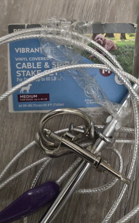 25' Long Lead 60 lbs Dog Stake and Tie Lead