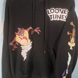 Vintage Double Sided Looney Tunes Cartoon Character Graphic Pullover Hoodie