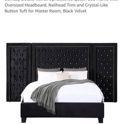 Damazy Upholstered Wall Bed (Black) (Queen)