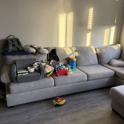 2 Piece Sectional Couch Living Spaces Grey