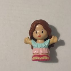 Fisher Price Little People Brown Haired Barbie Action Figure 