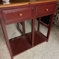 Drop Leaf Table, Two Drawers 