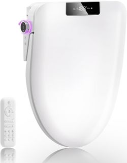 Bidet Toilet Seat with Remote Control, Electric Heated Toilet Seat with Instant Warm Water Wash,Multiple Cleaning Modes,Warm Air Dryer,Soft Closed Lid