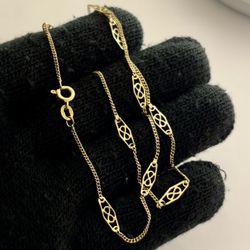 14K Gold Infinity link Chain 15 inch