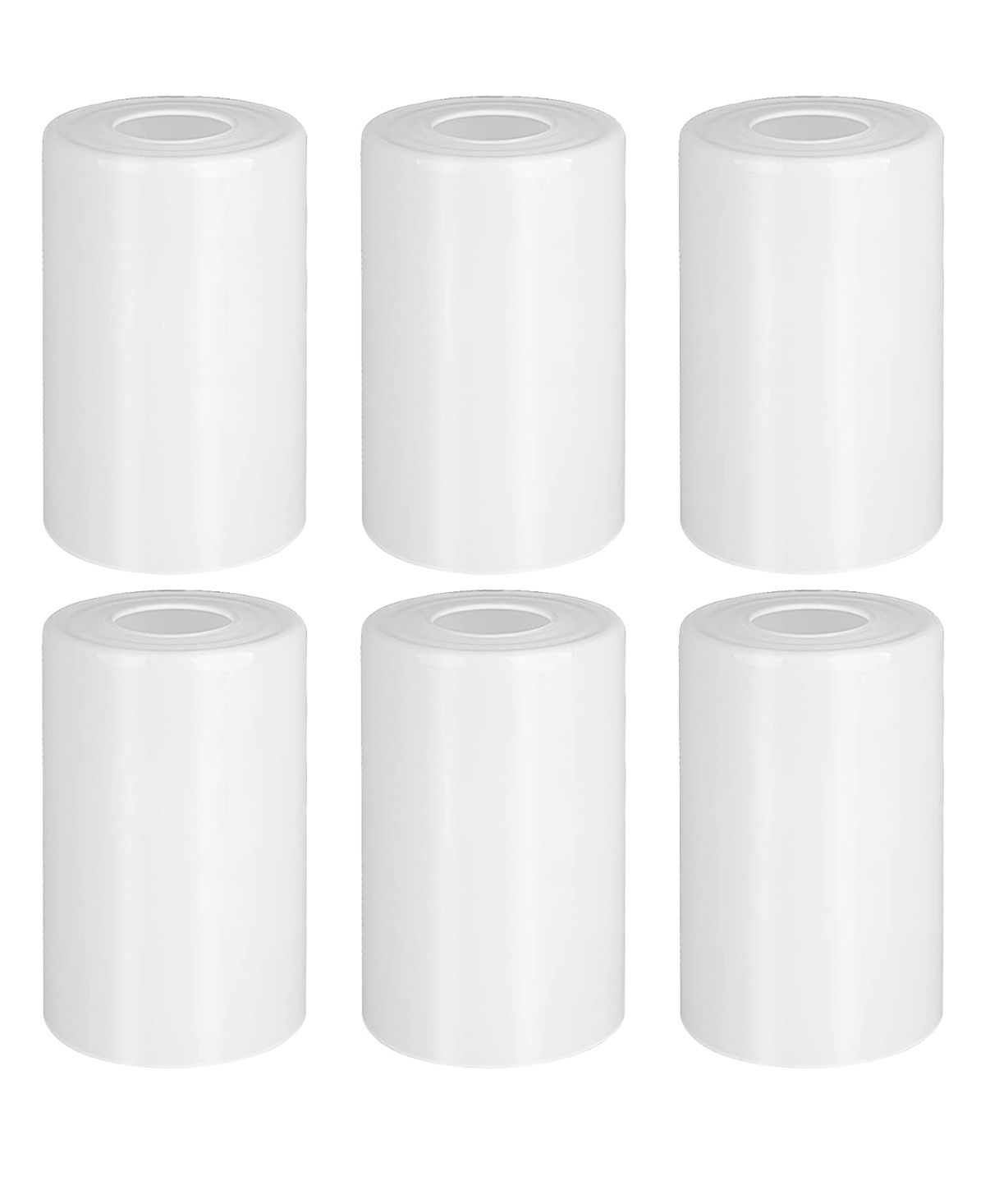 6 Pack White Frosted Glass Shades Replacement