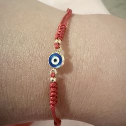 Evil eye 14k gold bracelet