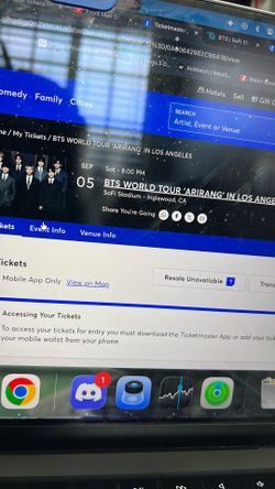 X1 BTS Ticket @SOFI Saturday 9/5