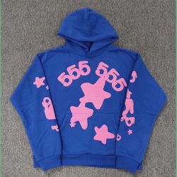 Sp5der Blue/Pink Angel Hoodie Pullover