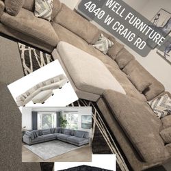 ✨️ Modular Sectional ✨️ Furniture Queen Bedrooms, Dining Avail 