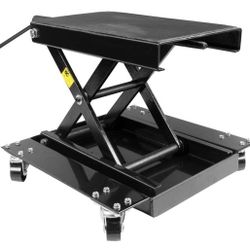 Stark USA Motorcycle Jack Center Scissor Lift Floor Jack for Motorcycle Dirt Bike w/Wheel Cart 1100lbs Capacity Dolly Table Stand 