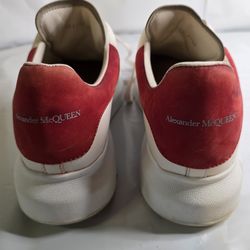 Alexander McQueen Oversized Sneakers White / Red Suede Heel – Men’s – Authentic – Used