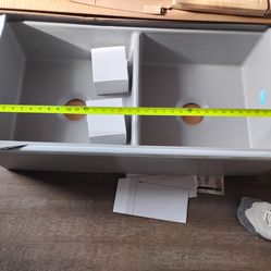 Farm sink apron sink light grey and white 36 in 600 ea