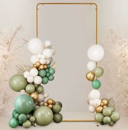 Metal Wedding Arch Backdrop Stand Gold Square Balloon Arch Frame for Party