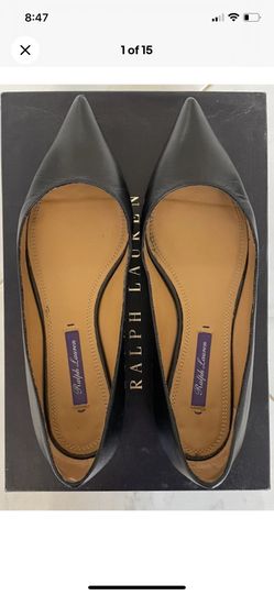 Perfect Condition Ralph Lauren Collection Pointed Toe Leather Flats