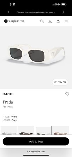 Prada PR 17WS White Sunglasses Brand New 