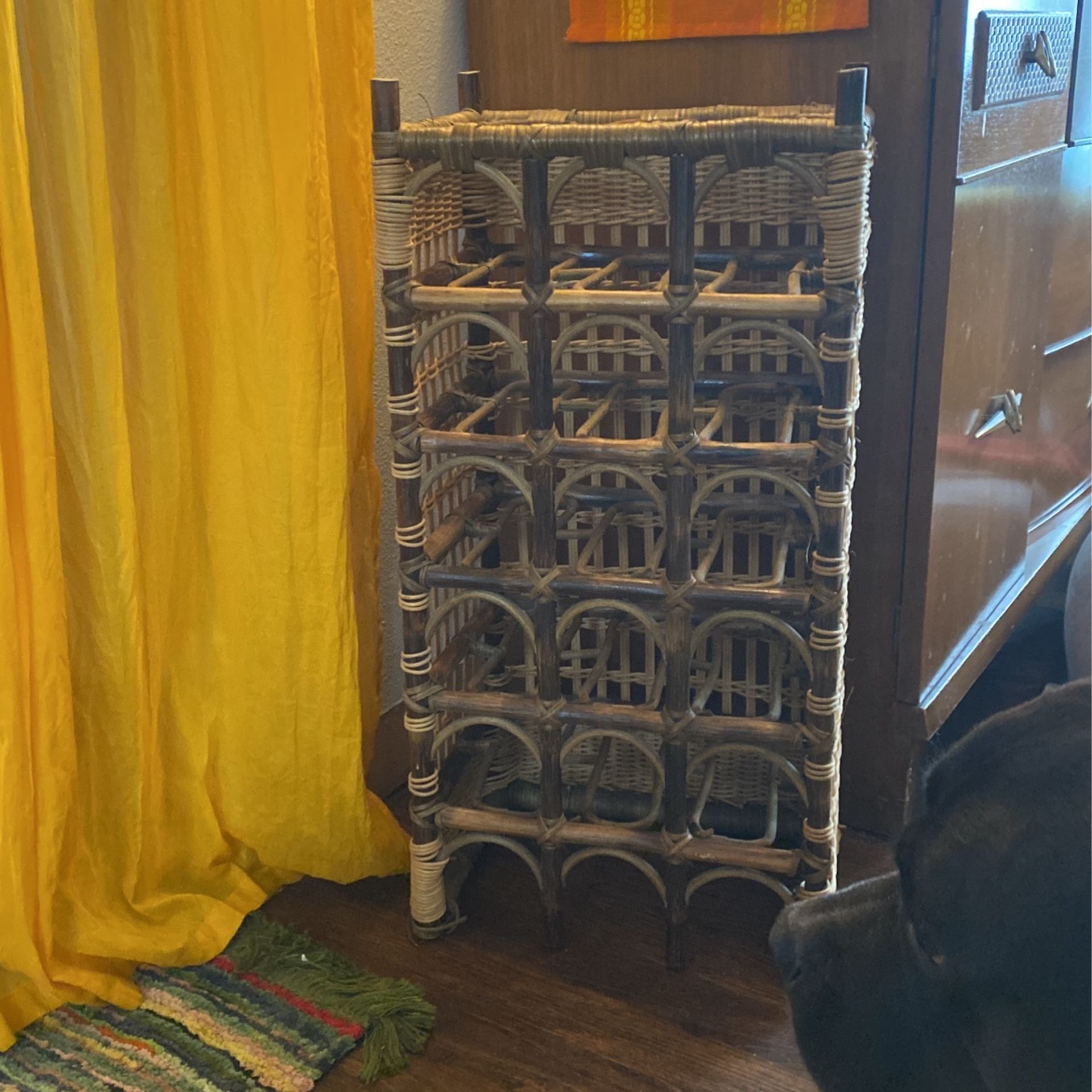Vintage rattan Wine Rack