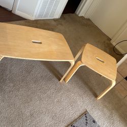 Wooden Coffee Table And End Table 