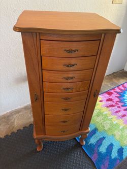 Jewelry amoire 8 drawer and 2 side cabinets