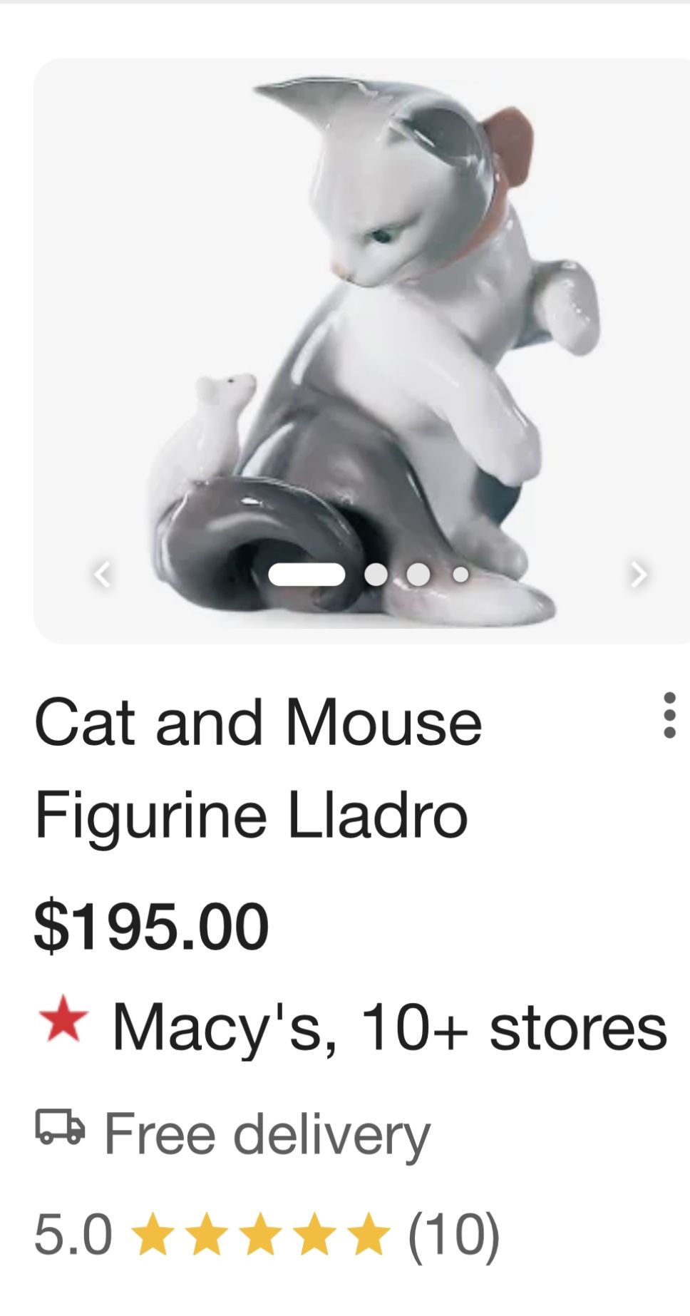 Lladro Cat and Mouse figurine