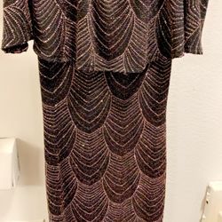 Black And Gold Sequin Off Shoulder Dress