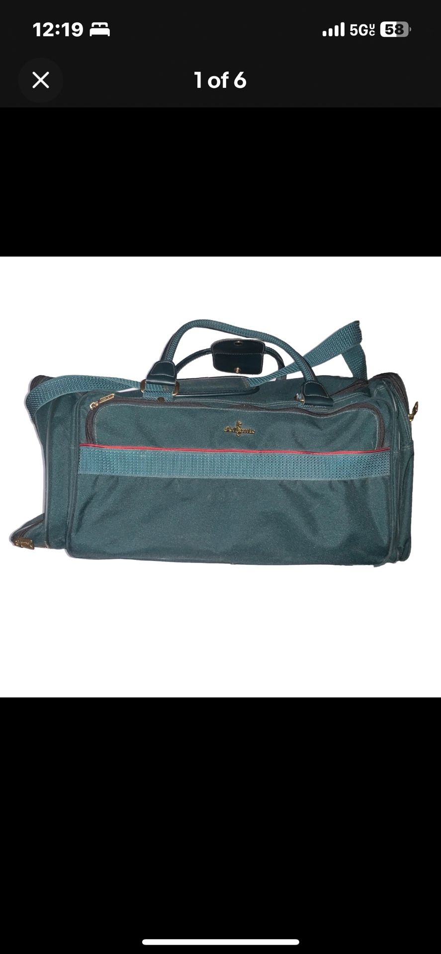 Atlantic Carry-on Travel Overnight Duffle Bag Luggage Tote Green w/Shldr Strap