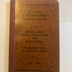 Vintage St Louis RR Southwestern  Railroad Safety Rules Booklet 