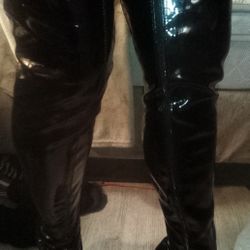 Glossy Finish Thigh High 6 Inch Stiletto Boots
