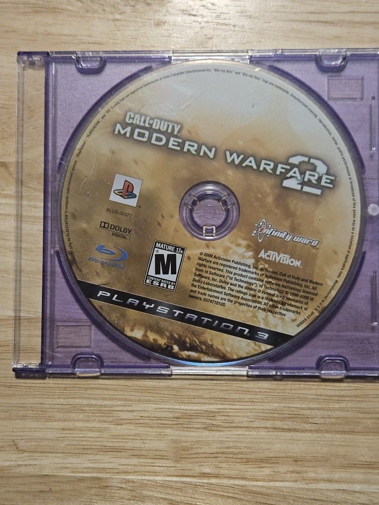 Call Of Duty Modern Warfare 2 Sony Playstation 3 Video Game PS3
