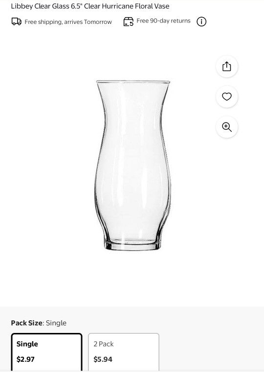 6.5" Hurricane Floral Vase