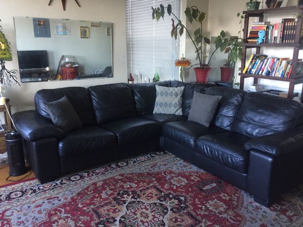 Black Leather Sectional Couch For Sale In Seattle Wa Offerup