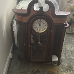 Hanging Curio Cabinet  W/clock