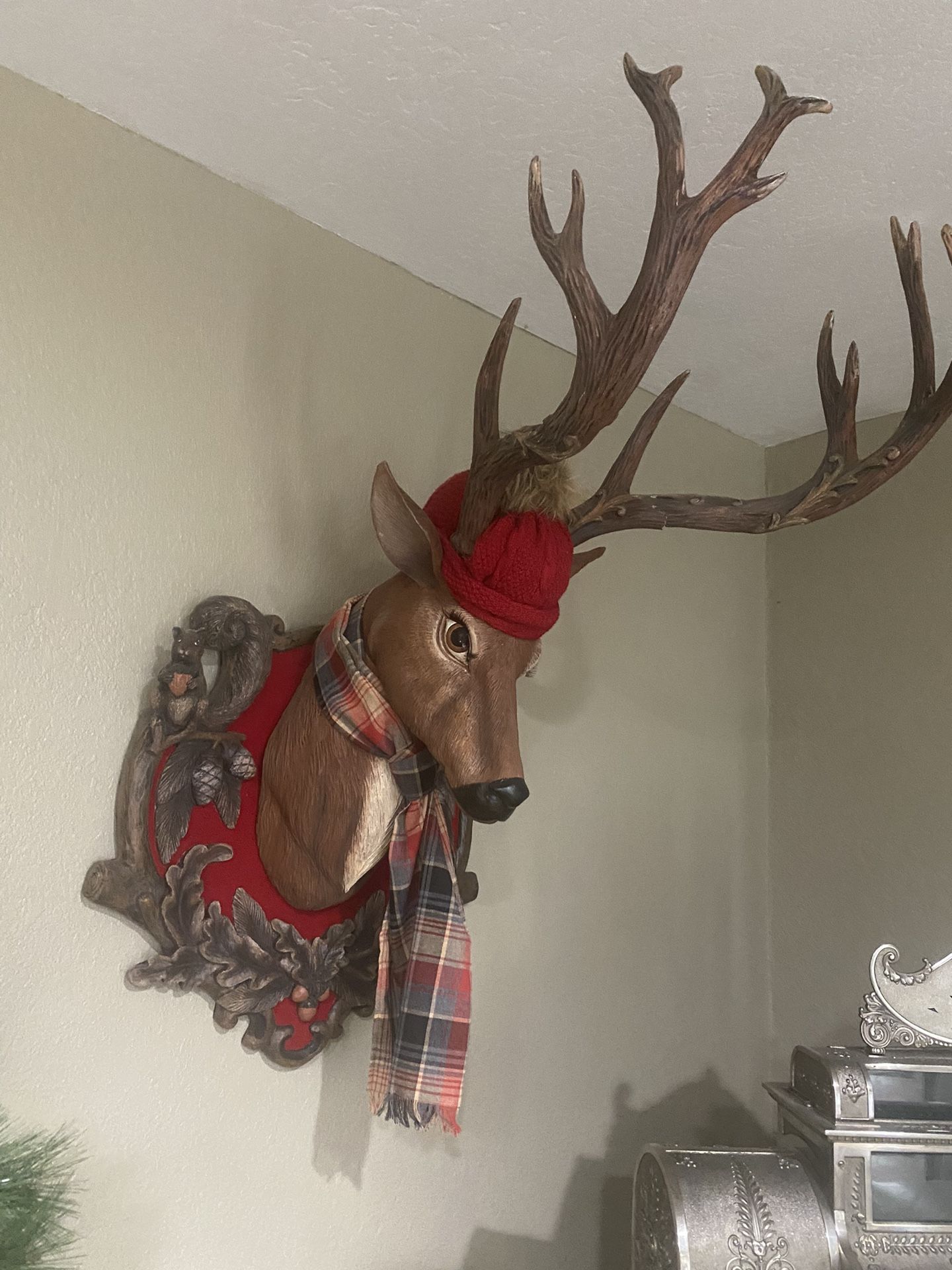 Christmas reindeer Head Wall Mount