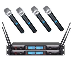 4 - GTD Handheld Wireless Microphones, 4 Channels across Two GTD Dual Band Wireless Receivers