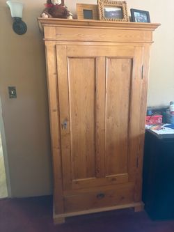 Antique Danish Pine Amoire Wardrobe