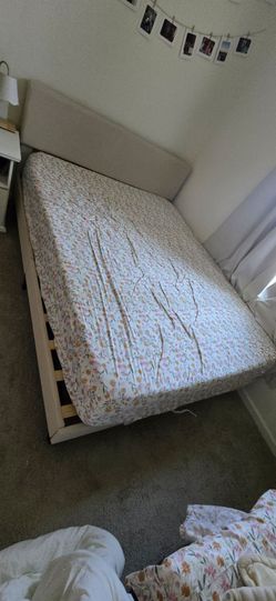 Queen bed frame and mattress