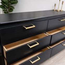 Black 6 Drawer Dresser With Glides💫