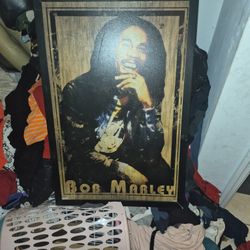 Bob Marley Retro Framed Wooden Canvas Artwork 