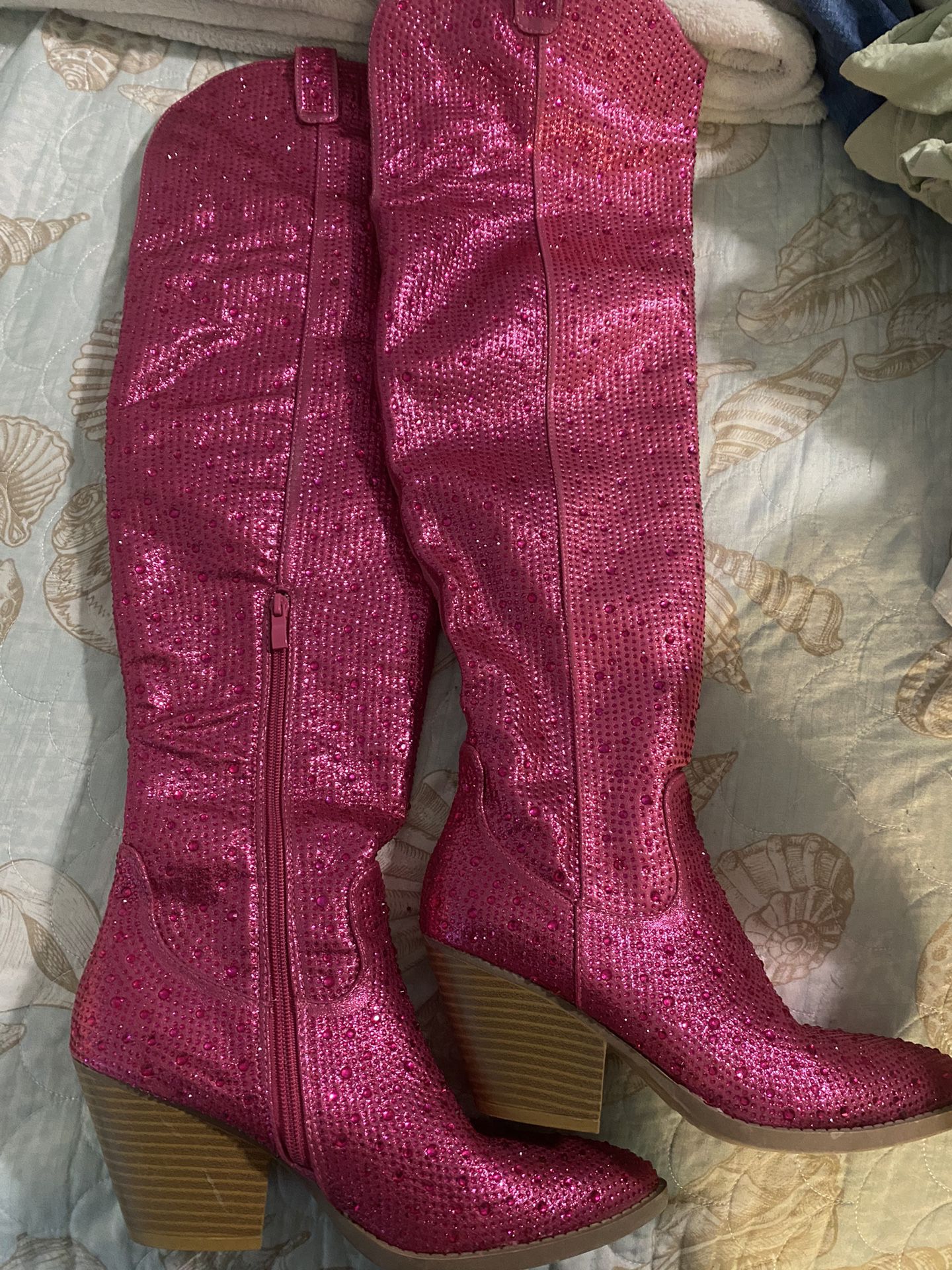 Hot Pink Sparkly Boots