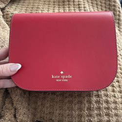 New Kate Spade Madison Saffiano Leather Cherry Red Saddle Crossbody Bag 