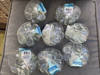 (6) Bags Large Glass Stones