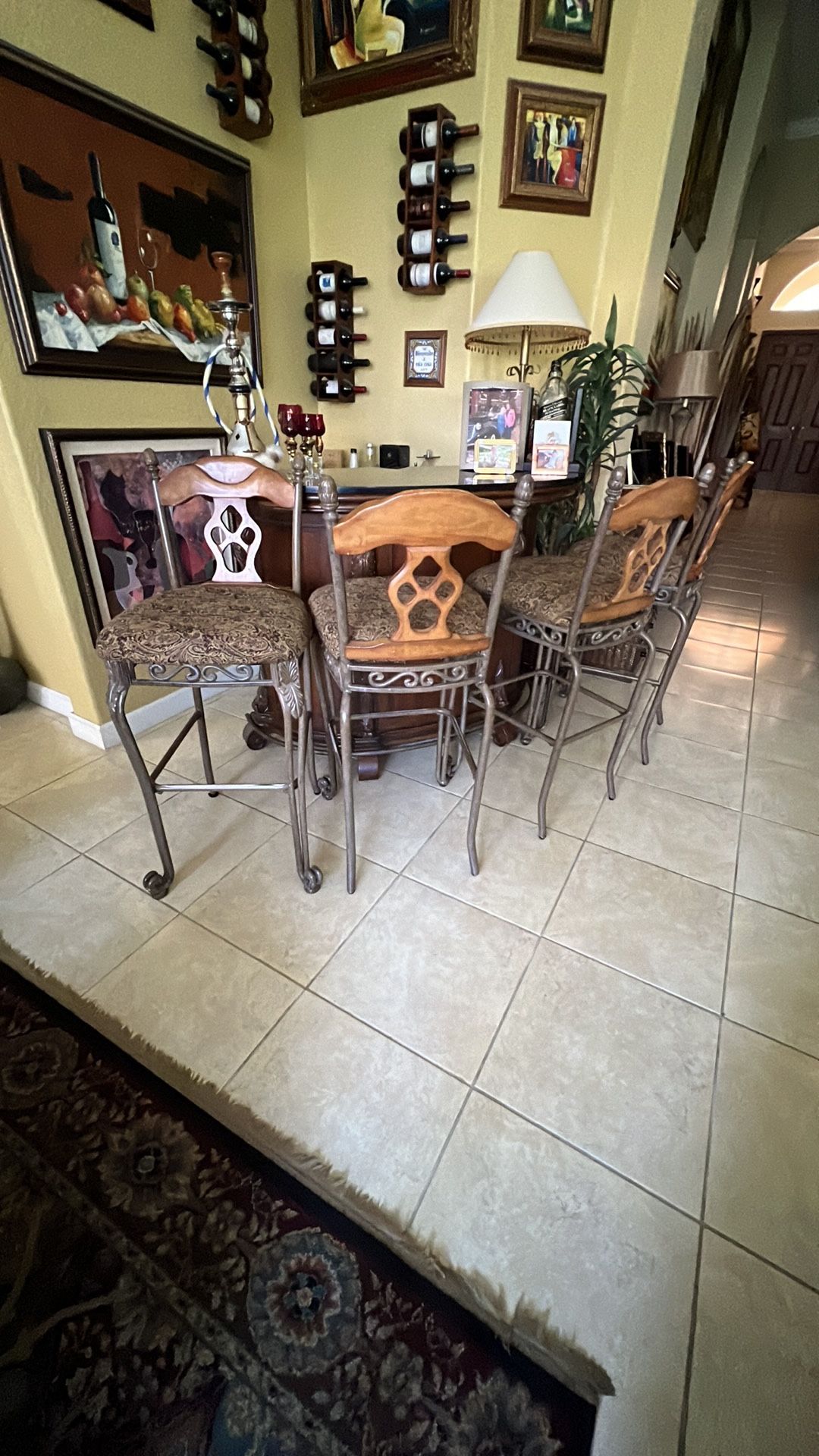 4 Bar Stools. From Ashley Furniture. Barely Used. Like New. Excellent Condition