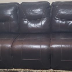 Brown Genuine Leather Couch