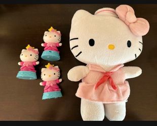 Hello Kitty Stuffy and 3 collectible pieces