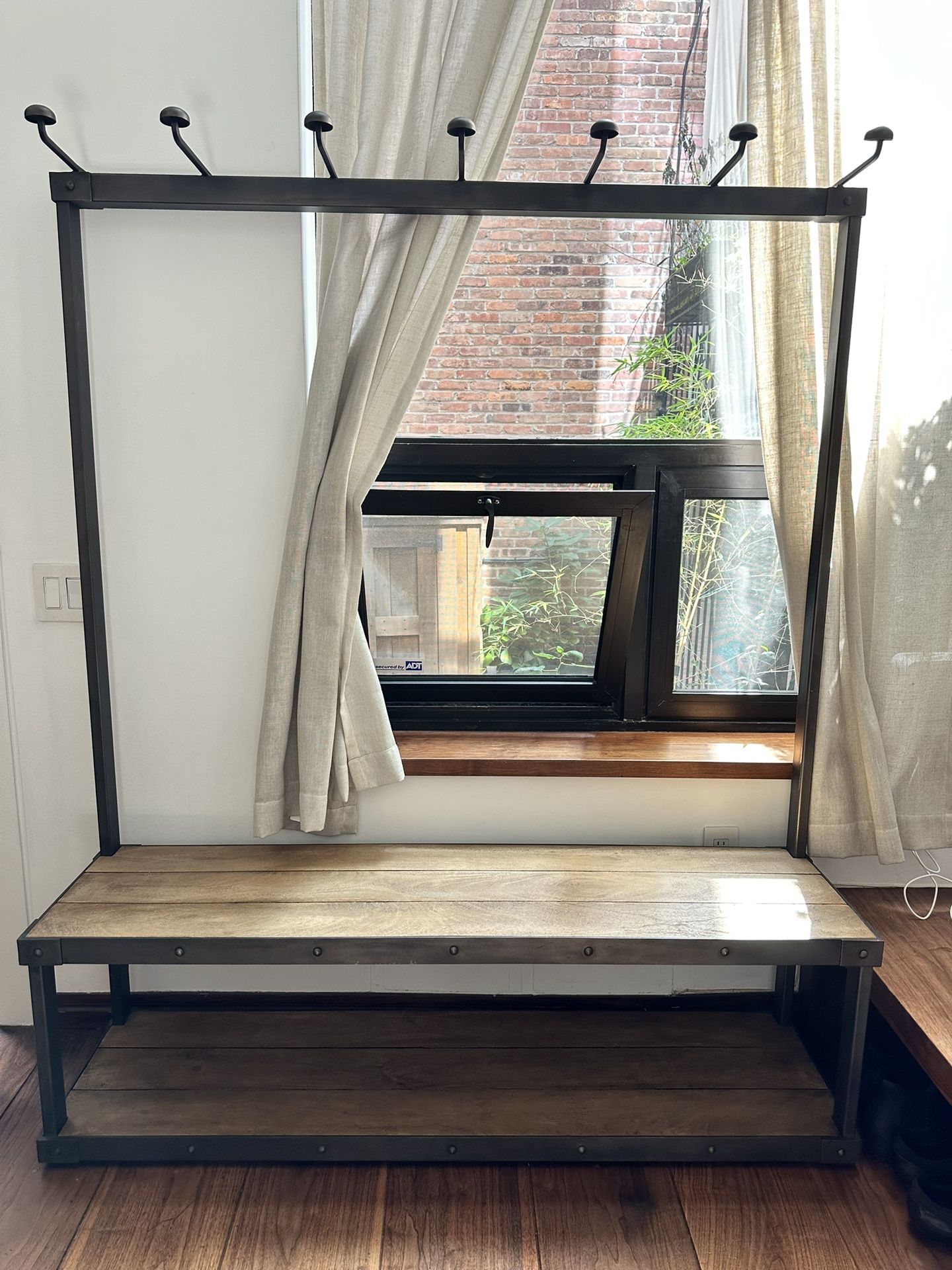 Restoration Hardware Hallway Coat Rack Bench Shoe Storage Shelf