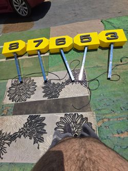 Ventage light up numbered Cash register signs
